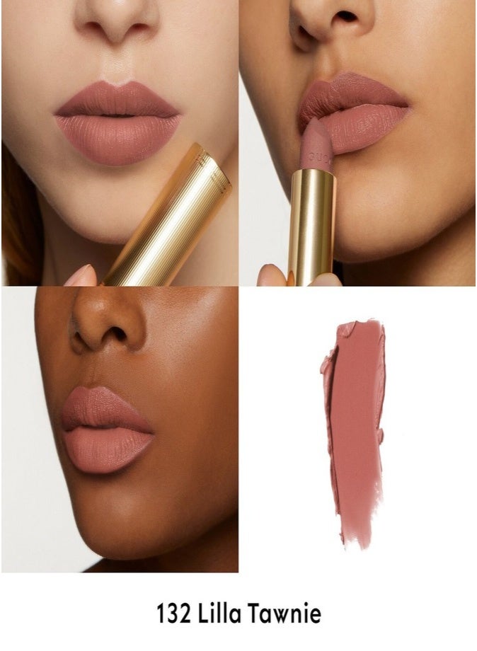 Gucci Velvet Matte Lipstick 3.5g – 132 Lilla Tawnie Long-Lasting Luxury Lip Color - Image 3